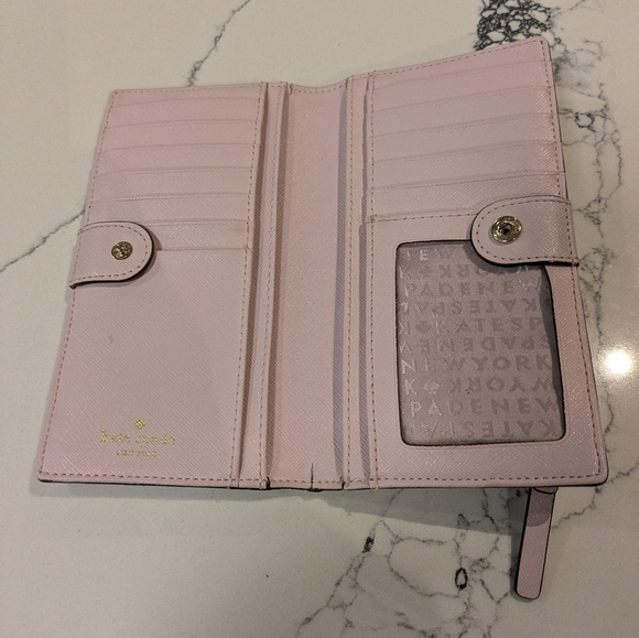 Kate Spade wallet Newbury slim bifold pink polka dot - Picture 5 of 14